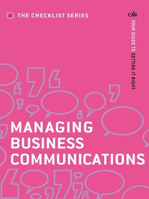 cover image of Managing Business Communications